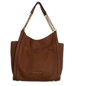 Michael Kors Newbury Caramel Leather Chain Shoulder Bag Tote